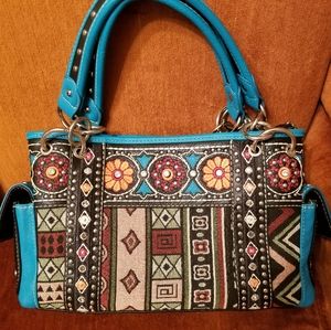 NWOT MONTANA WEST TEAL LEATHER HANDBAG